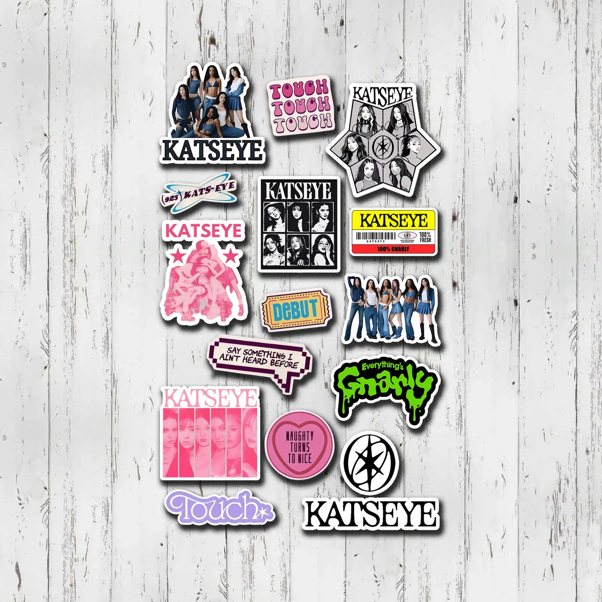 Pack Pegotines Stickers Katseye Memoestampados - Imagen 3