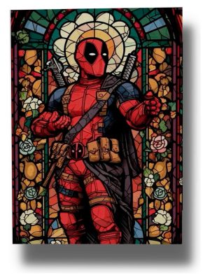 Cuadro Vitral Deadpool 880 70x100 Mdf Memoestampados