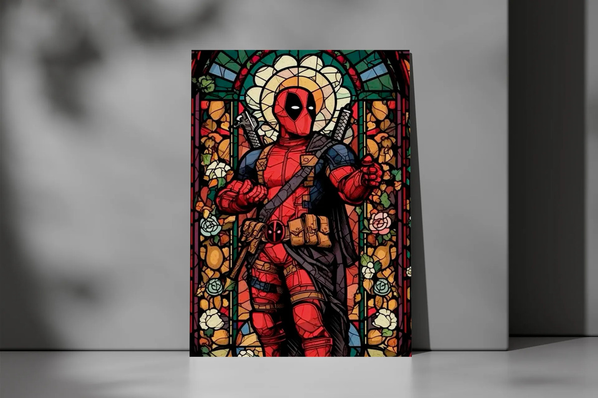 Cuadro Vitral Deadpool 880 70x100 Mdf Memoestampados - Imagen 3