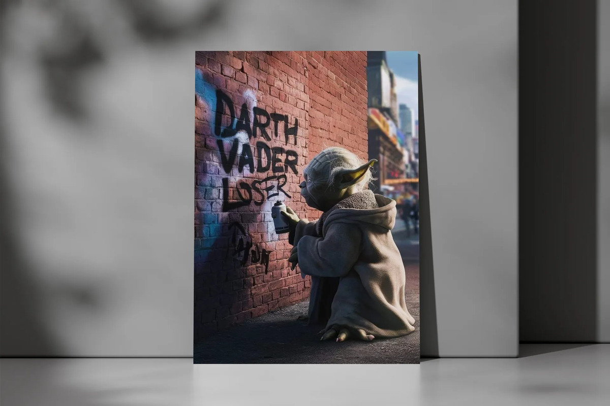 Cuadro Yoda Graffiti 875 70x100 Memoestampados - Imagen 3