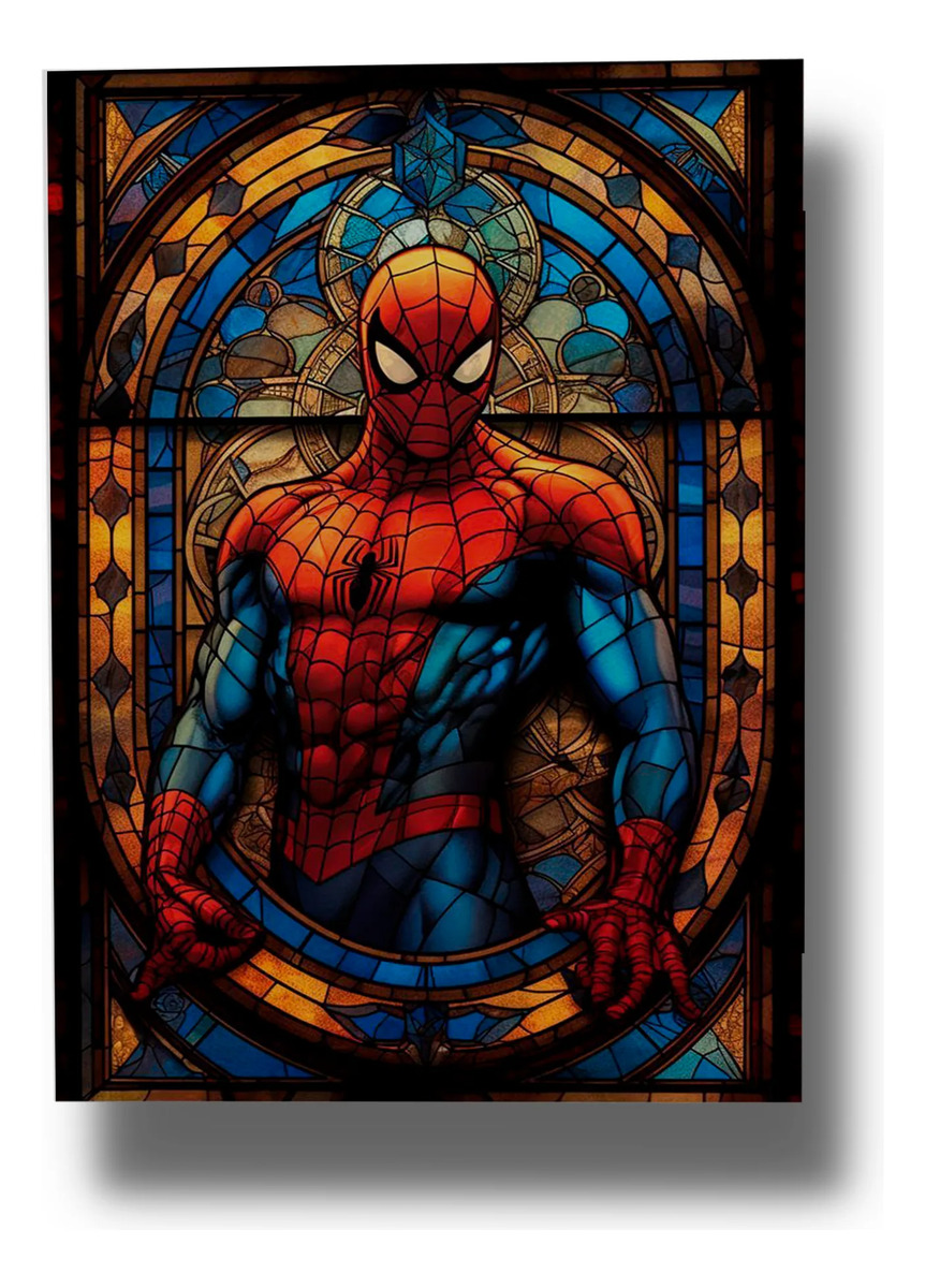 Cuadro Vitral Spiderman 881 70x100 Mdf Memoestampados
