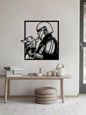 Cuadro Madera Calado The Mandalorian 40x40 Memoestampados