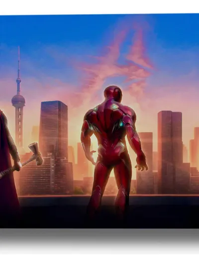 Cuadro 334 Cap America, Iron Man 50x70 Mdf Memoestampados