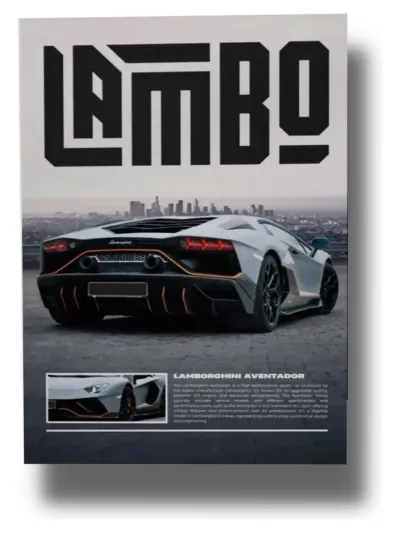 Cuadro Lamborghini Aventador 782 50x70 Mdf Memoestampados