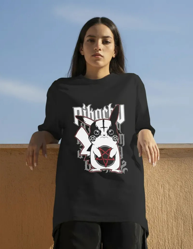D_648997-MLU97838515182_112025-O.jpg Remera: Picachu Heavy Metal Memoestampados