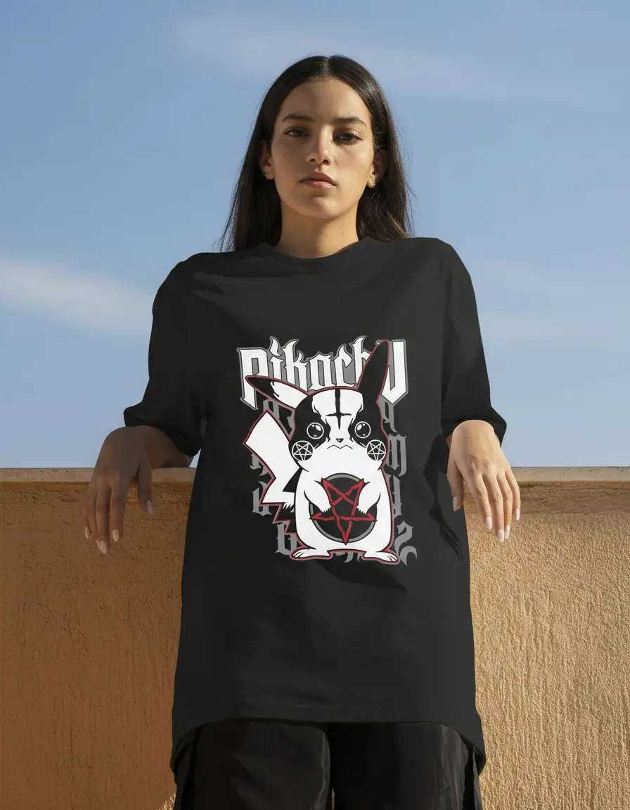 Remera: Picachu Heavy Metal Memoestampados