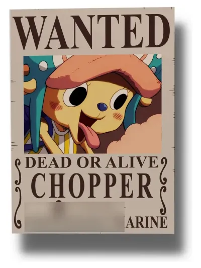 Cuadro 628 Chopper Wanted One Piece 40x30 Mdf Memoestampados