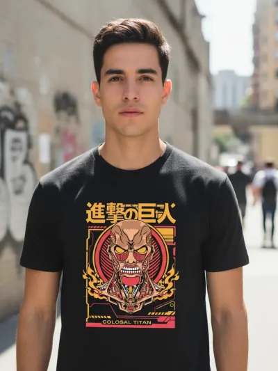 Remera: Colosal Titan Anime Memoestampados