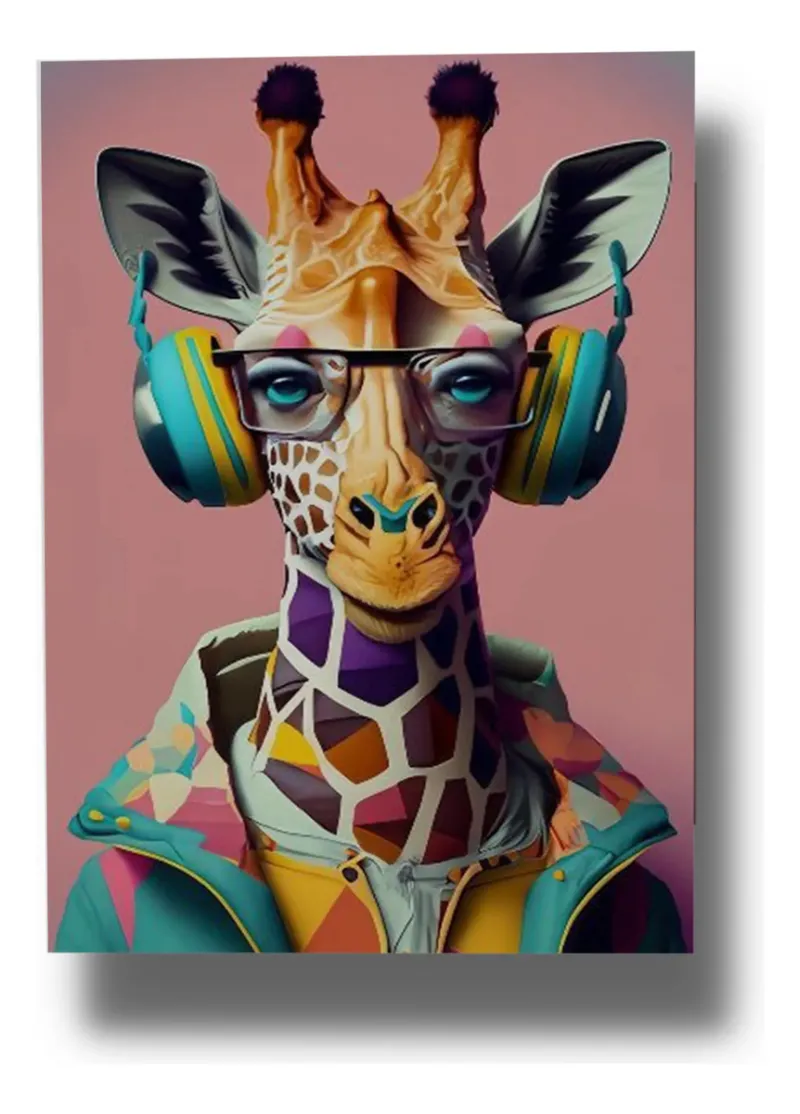 Cuadro Jirafa 749 40x30 Mdf Memoestampados