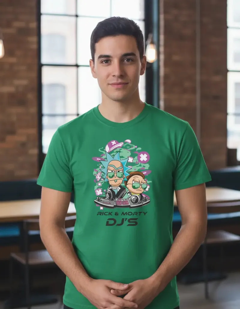 D_667697-MLU98122141915_112025-O.jpg Remera: Rick _ Morty Djs Memoestampados