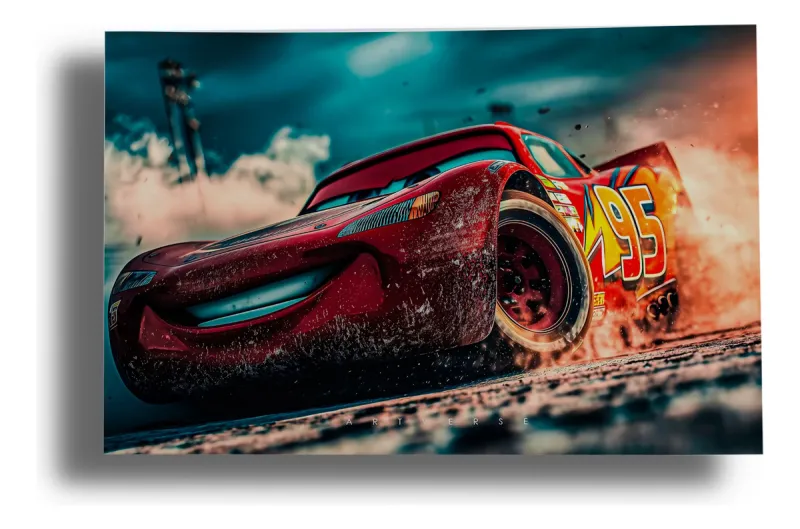 Cuadro Rayo Mcqueen 640 50x70 Mdf Memoestampados
