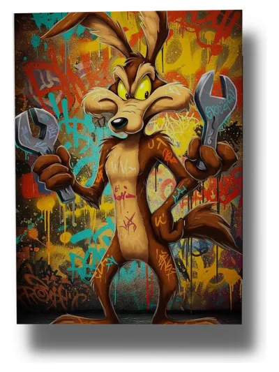 Cuadro Coyote Dibujo 763 70x100 Mdf Memoestampados