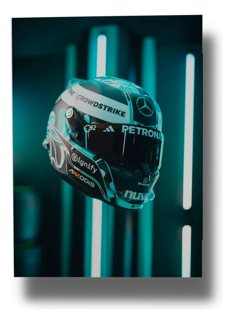 Cuadro Casco Mercedes F1 781 50x70 Mdf Memoestampados