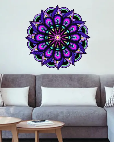 Vinilo Impreso Y Troquelado. Diseño Mandala Tamaño 90 Cm
