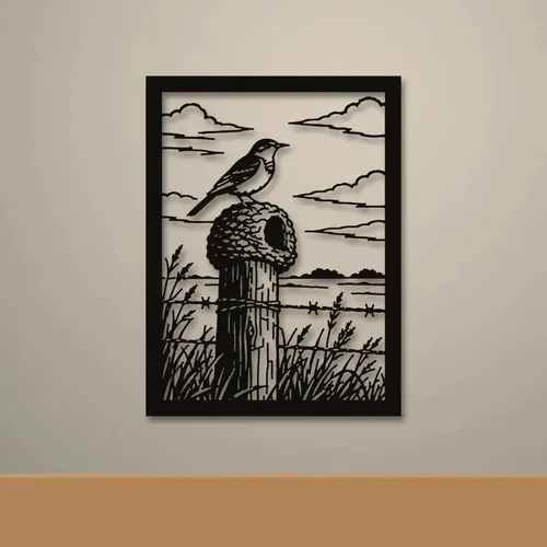D_700292-MLU120317304013_102026-O.jpg Cuadro Calado Mdf Hornero 30x40 Cm Negro