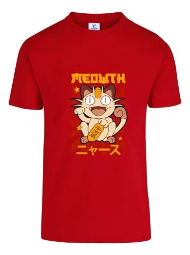 D_703284-MLU82789632739_022025-O.jpg Remera: Meowth Pokemon Memoestampados
