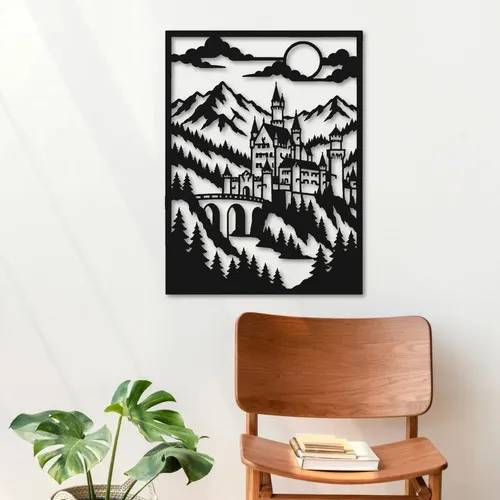D_704887-MLU118649358864_102026-O.jpg Cuadro Calado Mdf Castillo Neuschwanstein 30x40 Cm