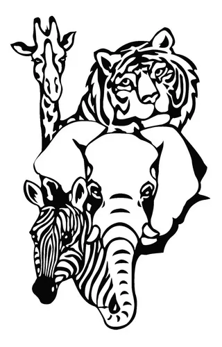 D_708283-MLU47995835701_102021-O.jpg Cuadro Madera Calada 3mm Elefante Cebra Tigre 75x48cm