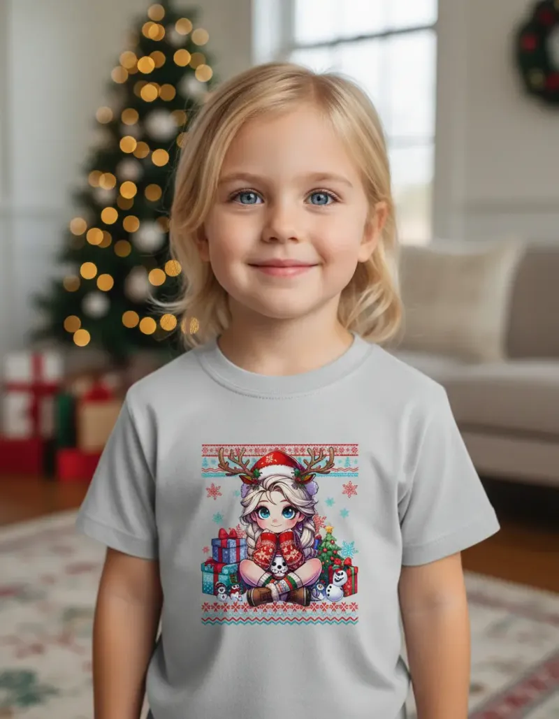 Remera: Ugly Navideño Elsa Frozen Memoestampados