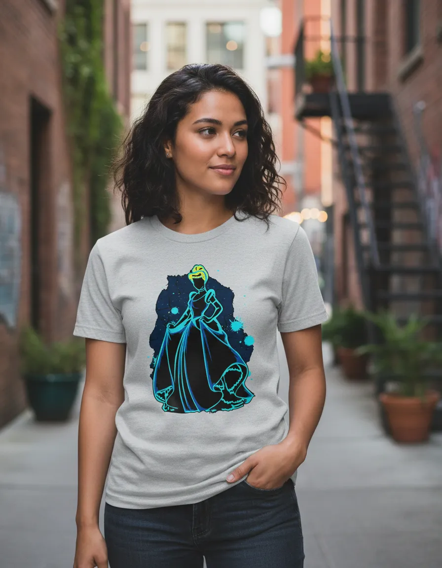 Remera: Cenicienta Acuarela Memoestampados