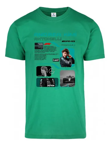 D_726470-MLU83706305763_042025-O.jpg Remera: F1 Kimi Antonelli Mercedes Memoestampados