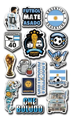 Pack Pegotines Stickers Argentina Memoestampados