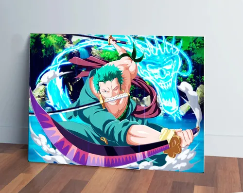 D_733383-MLU44174283124_112020-O.jpg Cuadro 242 One Piece, Roronoa Zoro 30x40 Mdf Memoestampados
