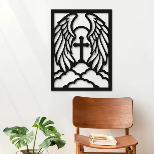 D_734444-MLU118648752326_102026-O.jpg Cuadro Calado Mdf Ángel Protector 30x40 Cm