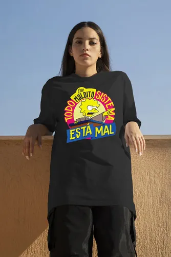 D_743802-MLU80380830277_112024-O.jpg Remera: Todo Este Maldito Sistema Esta Mal Lisa Simpsons
