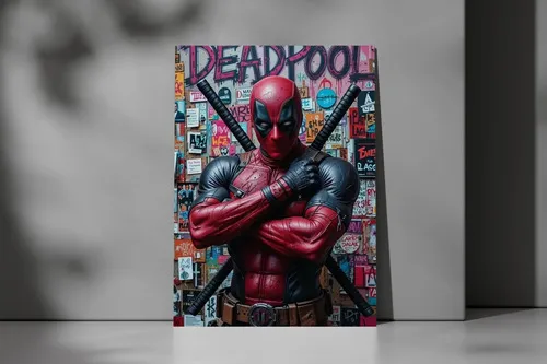 D_746122-MLU108954497029_032026-O.jpg Cuadro Deadpool Cine Pelicula 761 40x53 Mdf Memoestampados