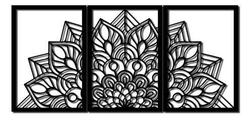 D_750903-MLU106427191423_022026-O.jpg Cuadro Mandala Triptico Calado 73.5x35cm Memo Estampados