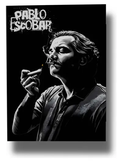 Cuadro 610 Pablo Escobar 40x30 Mdf Memoestampados