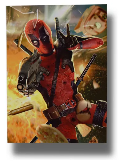 Cuadro Deadpool 448 50x70 Mdf Memoestampados