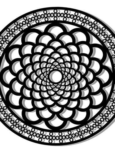 Cuadro Madera Calada Mandala Circulos 40x40 Memoestampados
