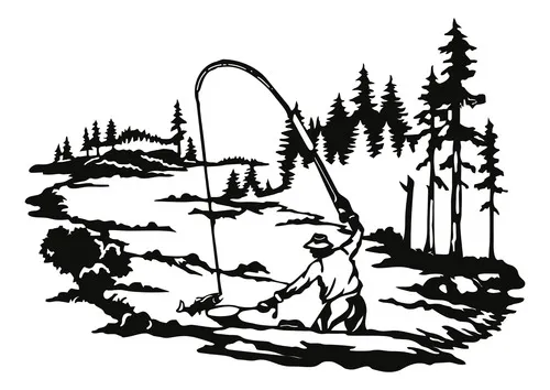 Cuadro Madera Calada 3mm Pescador 2 55x77cm