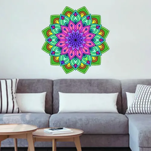 Vinilo Impreso Y Troquelado. Diseño Mandala Tamaño 90 Cm