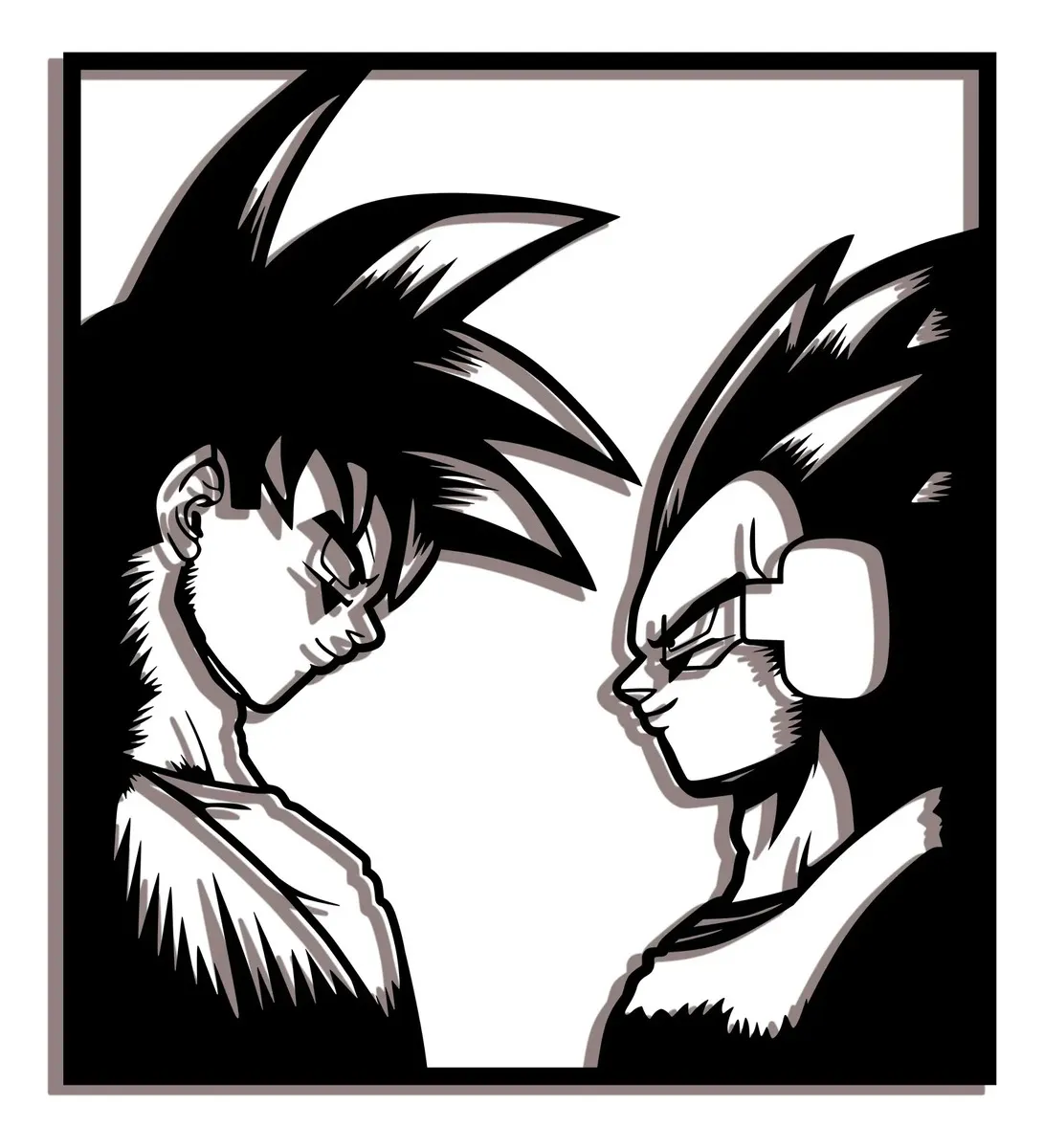 Cuadro Dbz Goku Y Vegeta Calado 40x36 Memo Estampados