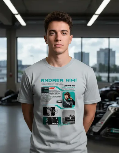 D_782802-MLU96615914029_102025-O.jpg Remera: F1 Kimi Antonelli Mercedes Memoestampados