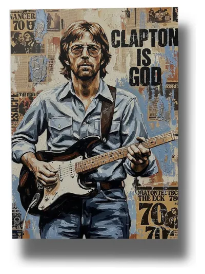 Cuadro Eric Clapton 738 50x70mdf Memoestampado