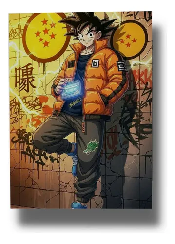D_790486-MLU108725226184_032026-O.jpg Cuadro Goku Db Grafitti 824 40x53 Mdf Memoestampados