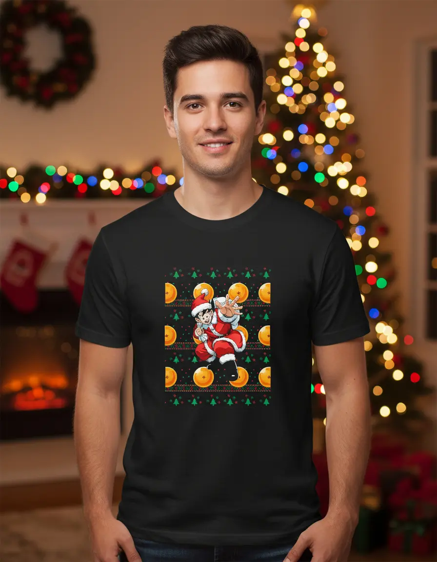 Remera: Ugly Navideño Goku Dbz Memoestampados Remera: Ugly Navideño Goku Dbz