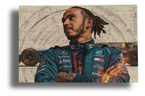 D_797707-MLU118114621327_092026-O.jpg Cuadro Lewis Hamilton 902 50x70 Mdf Memoestampados