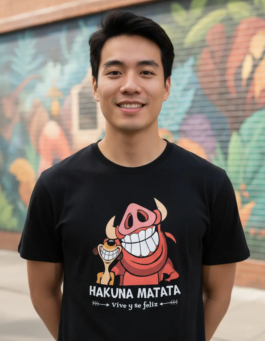 D_798847-MLU94361662685_102025-O.jpg Remera: Hakuna Matata Vive Y Se Feliz