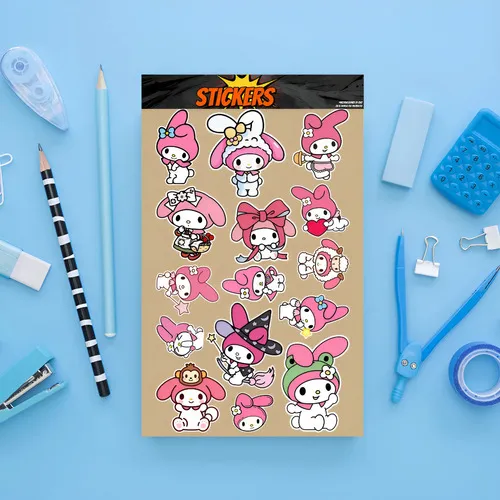 D_811114-MLU97579298145_112025-O.jpg Pack Pegotines Stickers My Melody Memoestampados