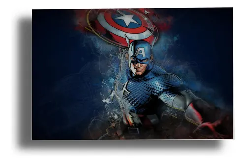 D_811286-MLU77163658072_072024-O.jpg Cuadro Capitan America Marvel 105 40x53 Mdf Memoestampados