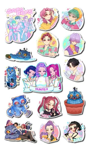 D_813188-MLU93405939419_092025-O.jpg Pack Pegotines Stickers Kpop Demon Hunters Memoestampados