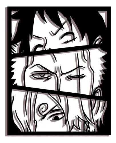 Cuadro One Piece Personajes Calado 40x32 Memo Estampados