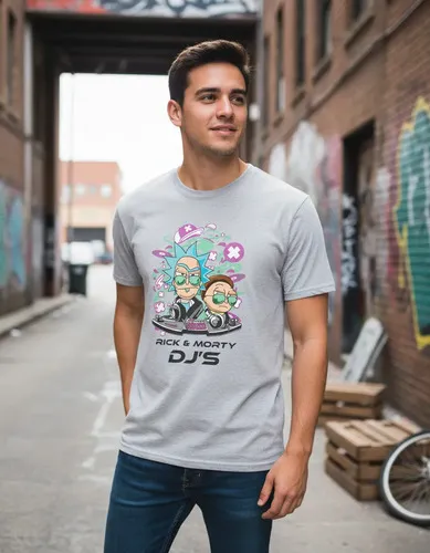 D_826598-MLU110147703723_042026-O.jpg Remera: Rick _ Morty Djs Memoestampados