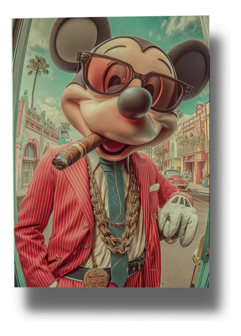 Cuadro 664 Gangsta Mickey 50x70 Mdf Memoestampados