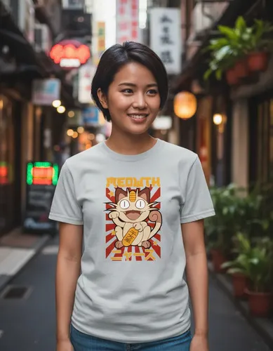 D_833841-MLU108408600406_032026-O.jpg Remera: Meowth Pokemon Memoestampados